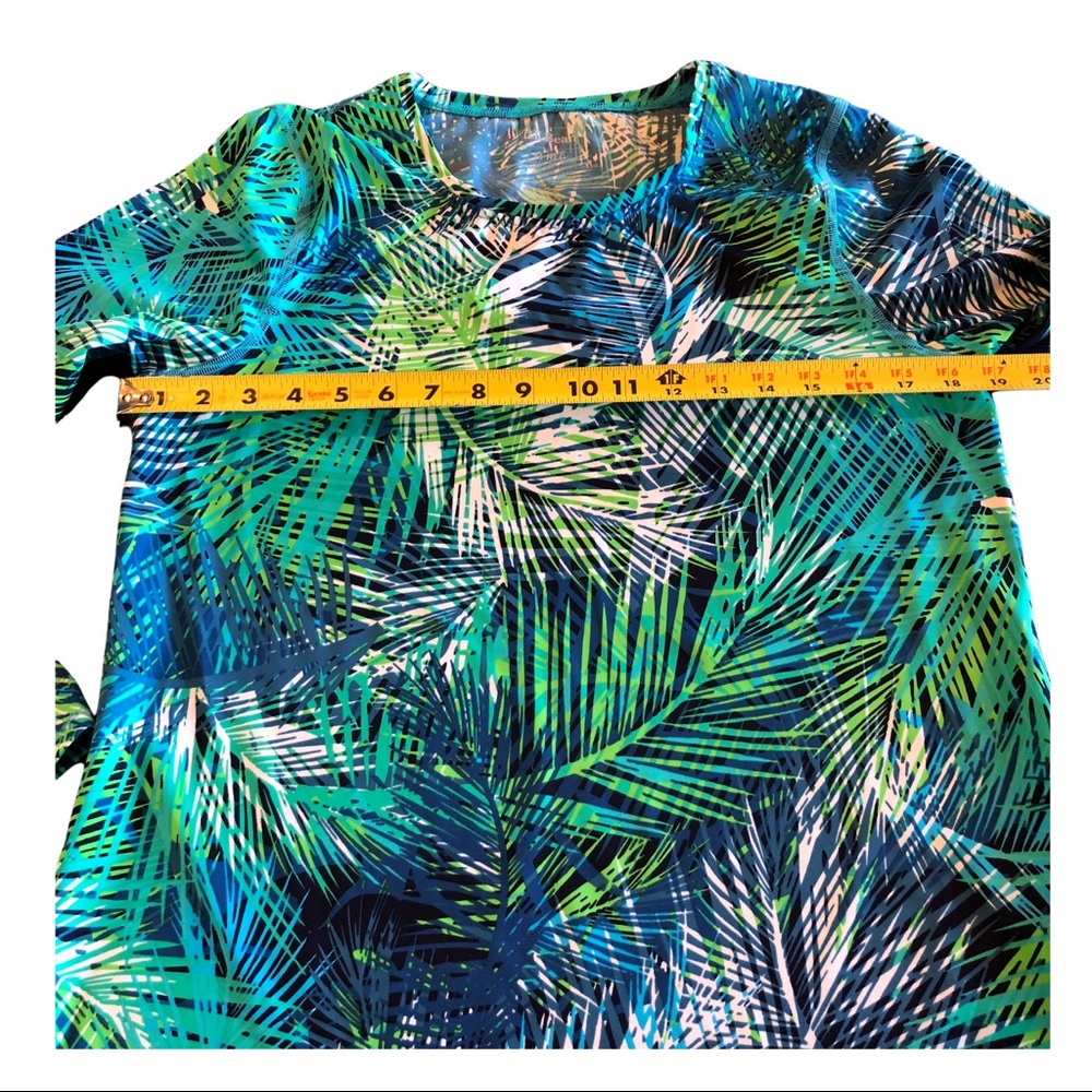 LL Bean Teal Blue Womens M Base Layer long sleeve Hike Lycra Nylon Stretch Shirt - Picture 9 of 9